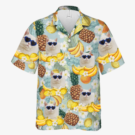 Tropical Fruit Pattern - Dog & Cat Personalized Custom Unisex Hawaiian Shirt - Upload Image, Dog Face, Cat Face HO4362