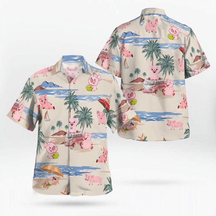 Pig Aloha Hawaiian Shirt, Pig Beach Pattern Hawaiian Shirt, Pig Aloha Hawaii Shirt For Summer - Perfect Gift For Men, Women HO3456
