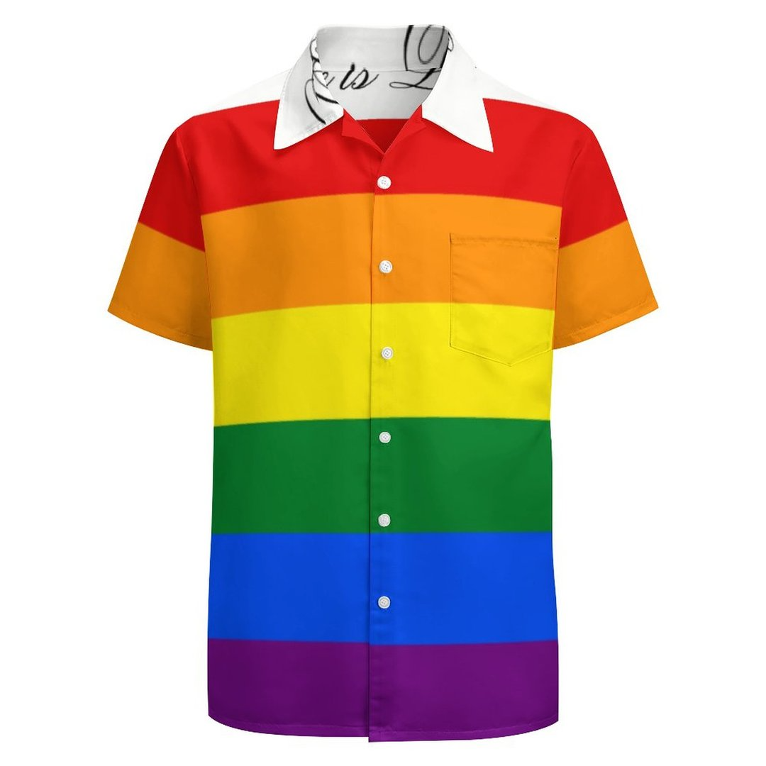 Love Equality Rainbow Flag Lgbt Lesbian Gay Pride Hawaiian Vintage Shirt Mens Button Down Tropical Hawaii Beach Shirts HO4503