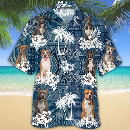 American Staffordshire Terrier Hawaiian Shirt, Aloha Beach Shirts For Dog Lovers, Summer Beach Hawaii Shirt HO4864