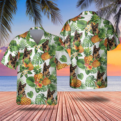 German Shepherd Dog Tropical Pattern Hawaiian Shirt, Dog lover Hawaiian Shirt, summer gift for men and women HO2897