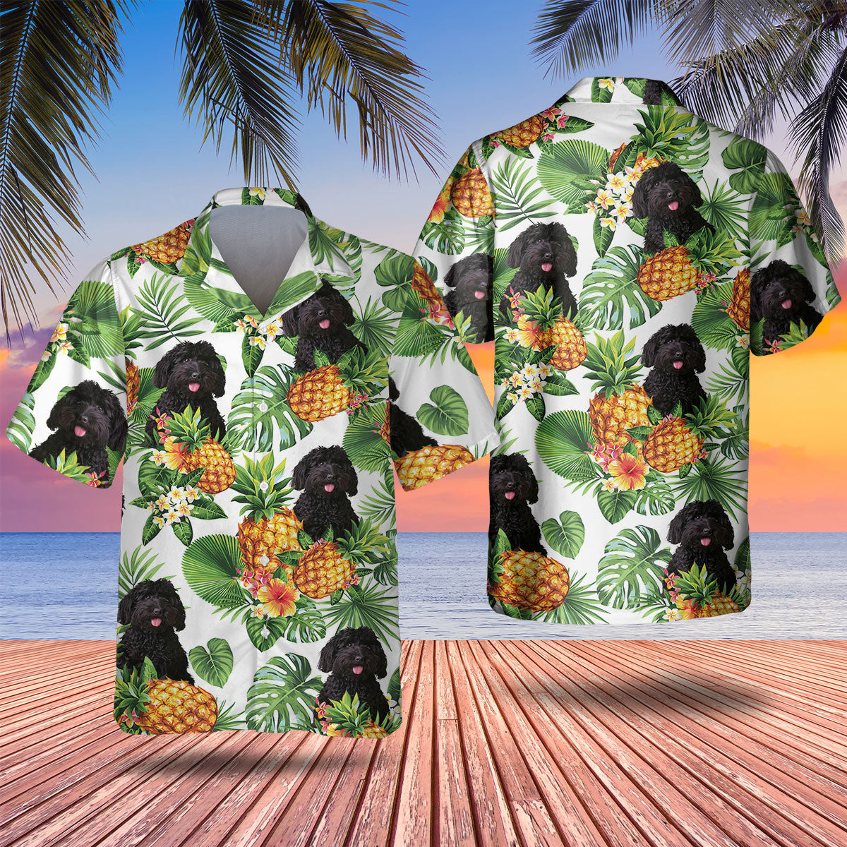 Labradoodle Tropical Pattern Hawaiian Shirt, Dog lover Hawaiian Shirt, summer gift for men and women HO2899