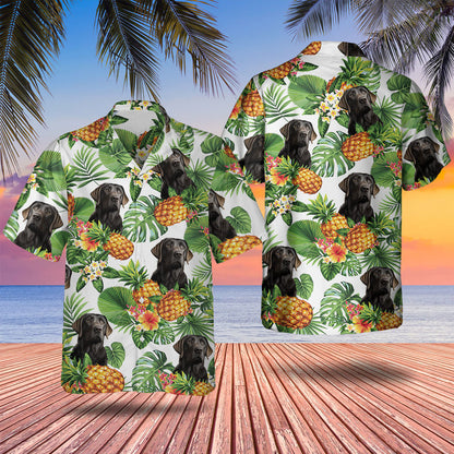 Black Labrador Retriever Tropical Pattern Hawaiian Shirt, Dog Hawaiian Shirt, summer gift for men and women HO2892