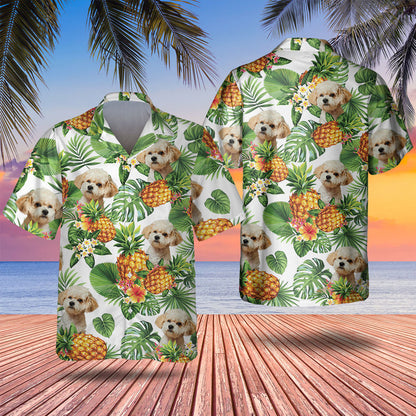 Maltipoo Tropical Pattern Hawaiian Shirt, Dog lover Hawaiian Shirt, summer gift for men and women HO2900