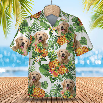 Golden Retriever Tropical Pattern Hawaiian Shirt, Dog lover Hawaiian Shirt, summer gift for men and women HO2898