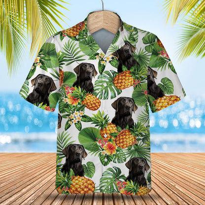 Black Labrador Retriever Tropical Pattern Hawaiian Shirt, Dog Hawaiian Shirt, summer gift for men and women HO2892