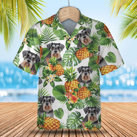 Miniature Schnauzer Tropical Pattern Hawaiian Shirt, Dog lover Hawaiian Shirt, summer gift for men and women HO0240