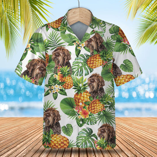 Wirehaired Pointing Griffon Tropical Pattern Hawaiian Shirt, Dog lover Hawaiian Shirt, summer gift for men and women HO0241