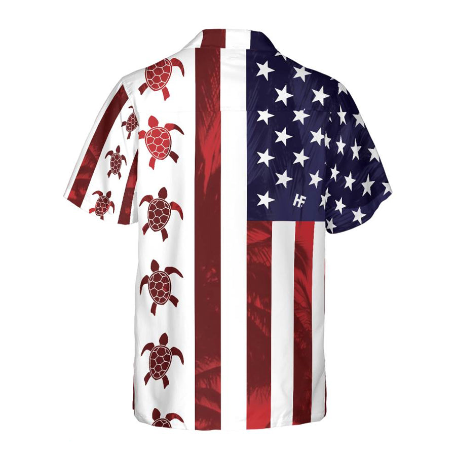 Turtle Flag American Hawaiian Shirt, 4th of july Hawaiian Shirt for men and women HO3290
