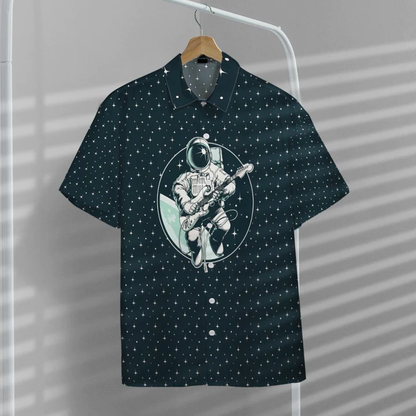 3D Astronaut Playing Guitar Custom Hawaii Shirt for men and women HO0535