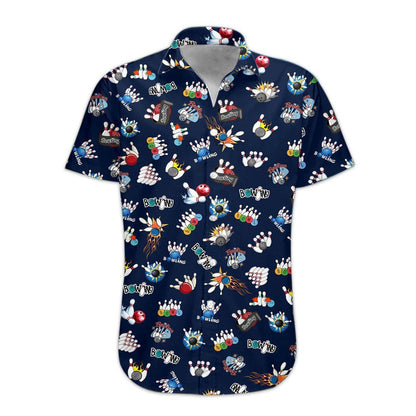 3D Bowling Hawaii Shirt, Hawaiian Shirts for Men Short Sleeve Aloha Beach Shirt HO3269