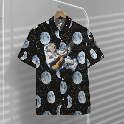 3D Doge Astronaut Playing Guitar Custom Hawaiian Shirt HO0531