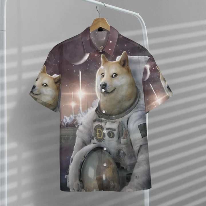 3D Doge To The Moon Custom hawaiian shirt HO0533