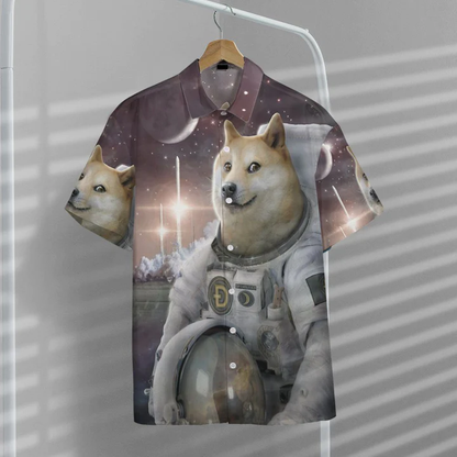 3D Doge To The Moon Custom hawaiian shirt HO0533