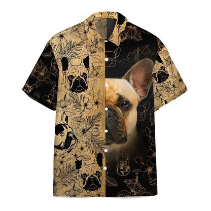 Lasfour - 3D French Bulldog Hawaii shirt, Hawaiian Shirts for Men Short Sleeve Aloha Beach Shirt HO3268
