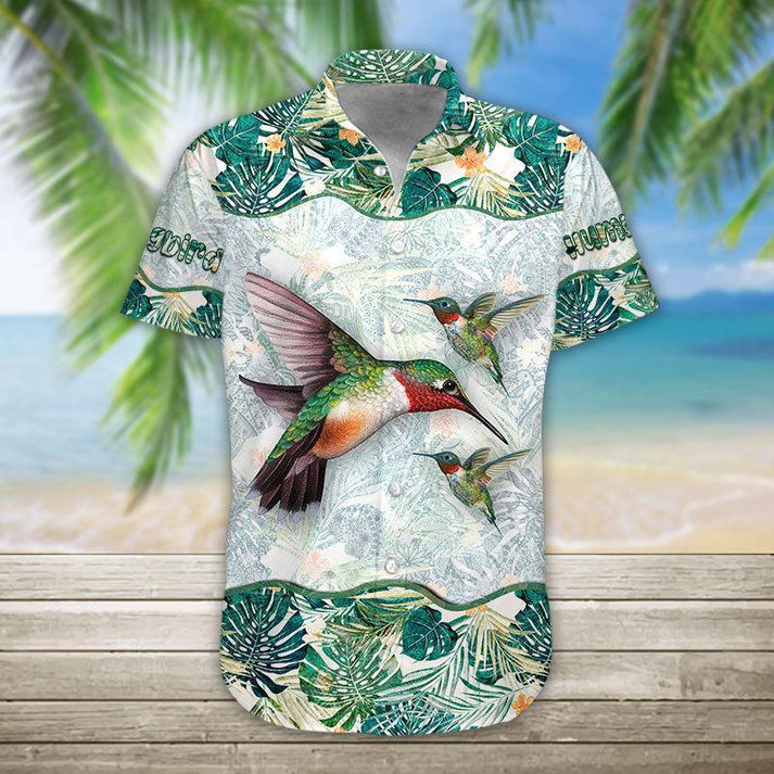 3D Hummingbird Hawaii Shirt, Hawaiian Shirts for Men Short Sleeve Aloha Beach Shirt HO3271
