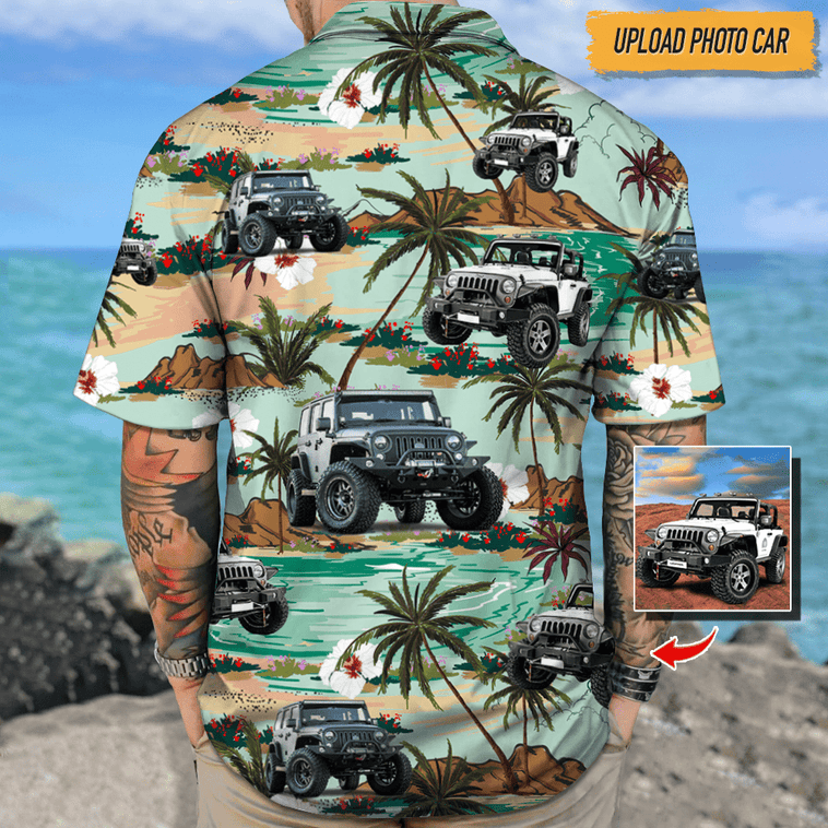Custom Photo Car Photo Hawaiian Shirt, Summer Gift for Car Lover, Hawaiian shirt for Men, Women HO0336