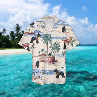 Giant Schnauzer Summer Beach Hawaiian Shirt, Hawaiian Shirts for Men Short Sleeve Aloha Beach Shirt HO0937