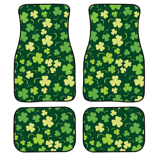 Green Clover Saint Patrick'S Day Print Front And Back Car Floor Mats, Front Car Mat PO0362