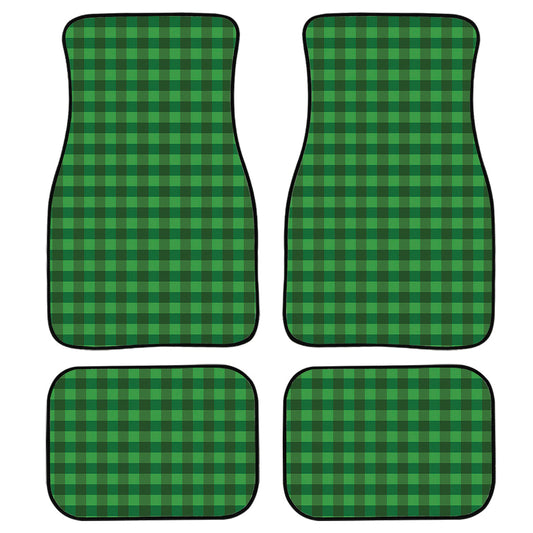 Green Tartan Saint Patrick'S Day Print Front And Back Car Floor Mats, Front Car Mat PO0358