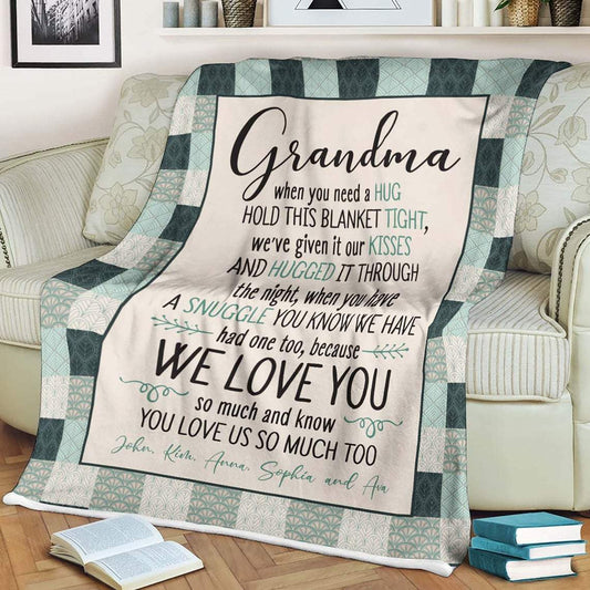 Grandma Blanket Gift Personalized Grandma Throw Blanket Birthday Mothers Day Christmas Anniversary Gift MI0443