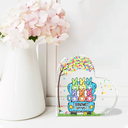 Personalized Grandma's Peeps Acrylic Plaque, Custom Grandma with Grandkids Easter Day Gift, Easter Day House Decor, Christian Easter Gift MI0521