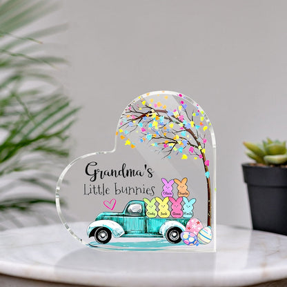 Personalized Grandma Little Bunnies Acrylic Plaque, Custom Nana with Kids Easter Day Gift, Christian Easter Decor, Christian Easter Gift MI0520