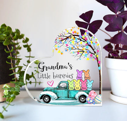 Personalized Grandma Little Bunnies Acrylic Plaque, Custom Nana with Kids Easter Day Gift, Christian Easter Decor, Christian Easter Gift MI0520