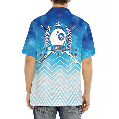 Lasfour Personalized Billiard Blue Geometric Hawaiian Shirt BIA0193