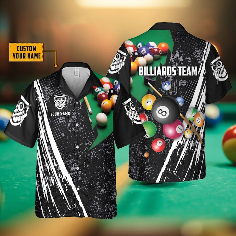 Lasfour Personalized Billiards Team All Over Print 3D Hawaiian Shirt BIA0085