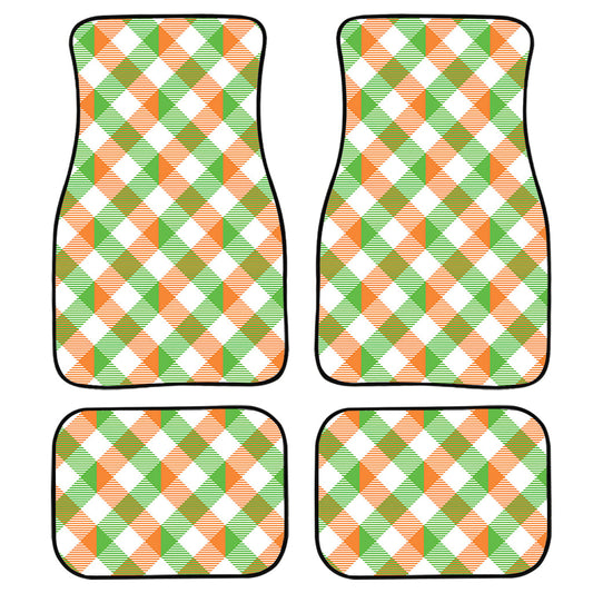 Irish Plaid Saint Patrick'S Day Print Front And Back Car Floor Mats, Front Car Mat PO0346