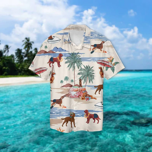 Irish Setter Summer Beach Hawaiian Shirt, Hawaiian Shirts for Men Women Short Sleeve Aloha Beach Shirt HO0873