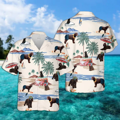 Irish Water Spaniel Summer Beach Hawaiian Shirt, Hawaiian Shirts for Men Women Short Sleeve Aloha Beach Shirt HO0871