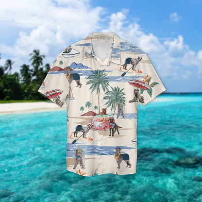 Irish Wolfhound Summer Beach Hawaiian Shirt, Hawaiian Shirts for Men Women Short Sleeve Aloha Beach Shirt HO0870