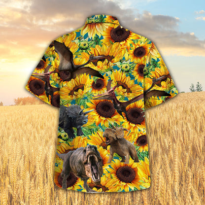 Sunflower Dinosaur Hawaiian Shirt HO5437