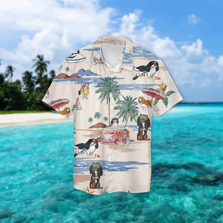 King Charles Summer Beach Hawaiian Shirt, Hawaiian Shirts for Men Women Short Sleeve Aloha Beach Shirt HO0865