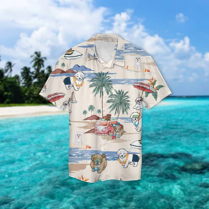 Matipoo Summer Beach Hawaiian Shirt, Hawaiian Shirts for Men women Short Sleeve Aloha Beach Shirt HO0902