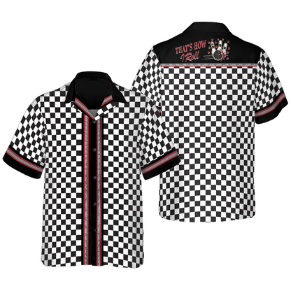Bowling Caro Pattern Hawaiian Shirt, That's How I Roll Bowling, Colorful Summer Aloha Shirt For Men Women, Perfect Gift For Friend, Bowling Lovers HO4044