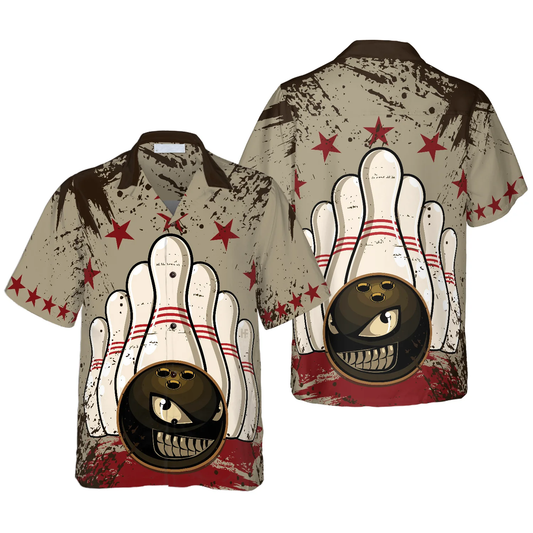 Bowling Ball Vintage Background Aloha Hawaiian Shirt For Summer, Colorful Hawaiian Shirt Outfit For Men Women, Friend, Team, Bowling Lovers HO4042