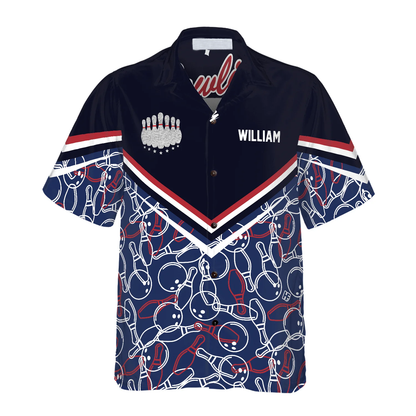 Bowling Pattern Custom Name Hawaiian Shirt, Personalized Colorful Summer Aloha Shirt For Men Women, Perfect Gift For Friend, Family, Bowling Lovers HO4041