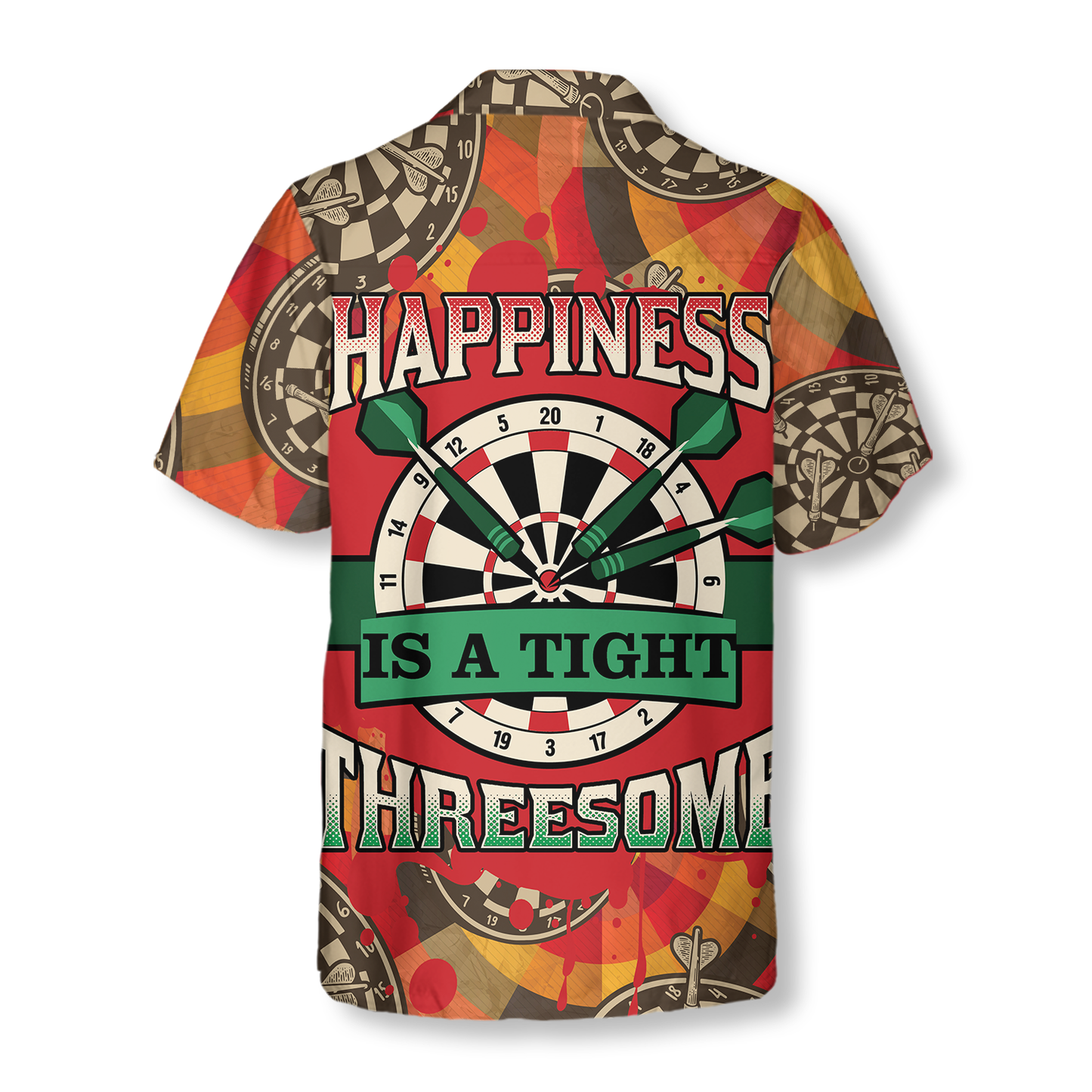 Happiness Is a Tight Threesome Darts Hawaiian Shirt, Colorful Summer Aloha Shirt For Men Women, Gift For Friend, Team, Darts Lovers HO4167