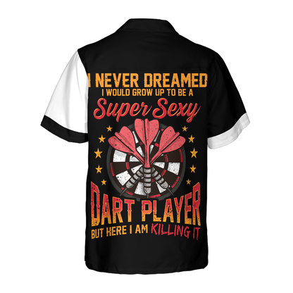 Darts Hawaiian Shirt, Super Sexy Skull Dart Player, Colorful Summer Aloha Shirt For Men Women, Gift For Friend, Team, Darts Lovers HO0322