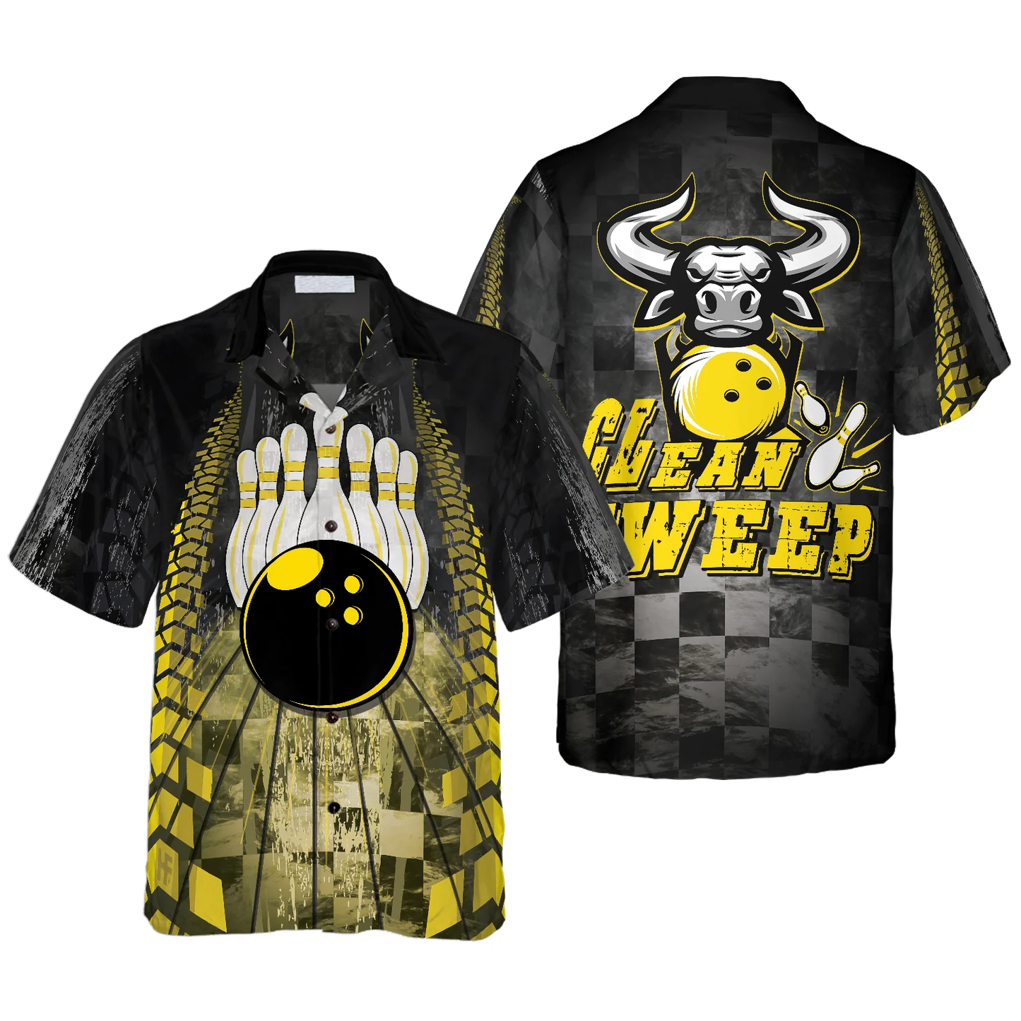 Clean Sweep Bowling Bull Aloha Hawaiian Shirt For Summer, Colorful Shirt For Men Women, Perfect Gift For Friend, Team, Family, Bowling Lovers HO4040