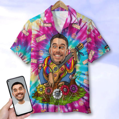 Man With Magic Background - Custom Photo Hawaiian Shirt, Aloha Shirt, Hawaiian Shirt for Men HO4287