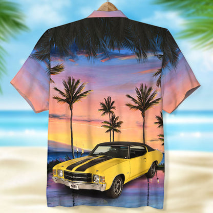 Custom Car Photo Hawaiian Shirt, Aloha Shirt, Sunset Beach Pattern, Hawaiian Shirt for Men, Women HO4212