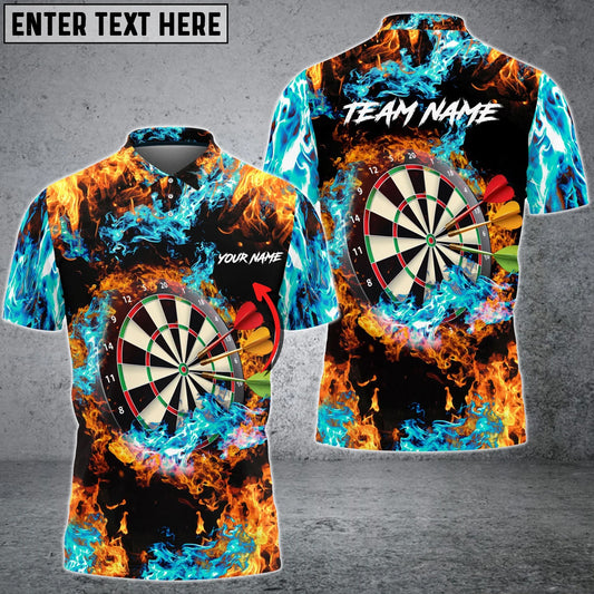 Lasfour Blue And Red Flame Darts Personalized Name 3D Shirt DMA0343