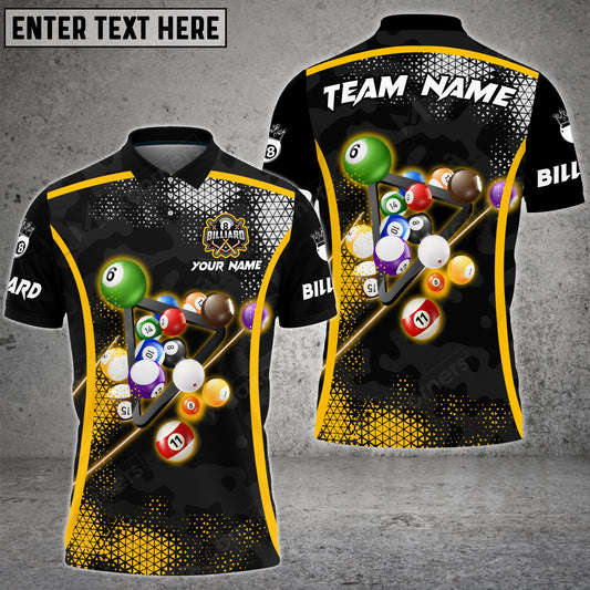 Lasfour Billiards Camo Polygon Pattern Multicolor Option Customized Name 3D Shirt BIA0489
