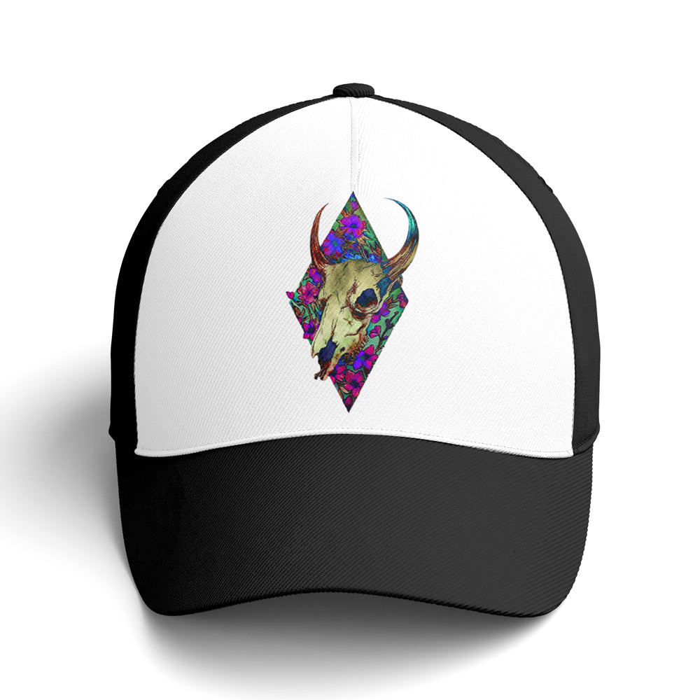 Goth Floral Taurus Classic Style Baseball Cap Lasfour CO0901