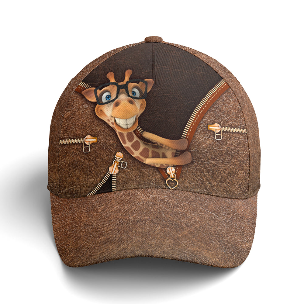 Hilarious Giraffe Leather Style Baseball Cap Lasfour CO0930