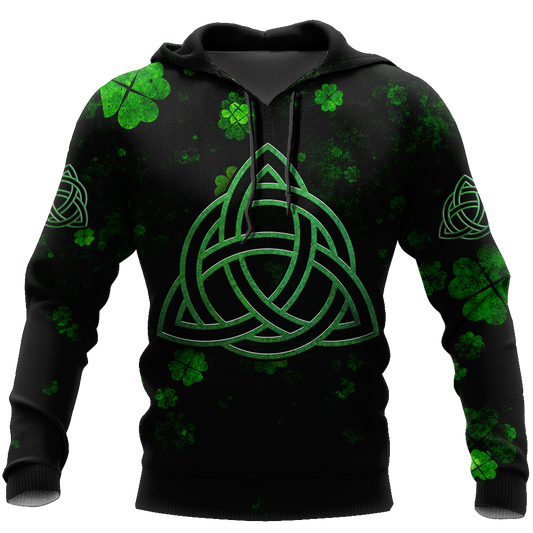 Trinity Knot or Rings Green Shamrock Shirt, St. Patrick's Day All Over Printed Shirt, Lucky Shamrock Shirt PO0271
